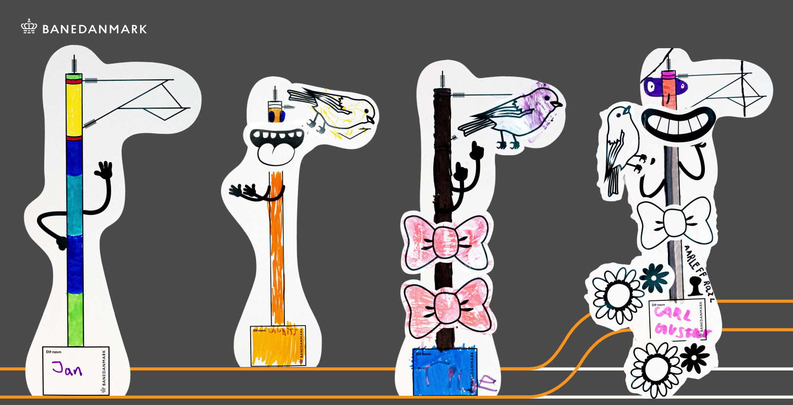 Tegnede kørestrømsmaster