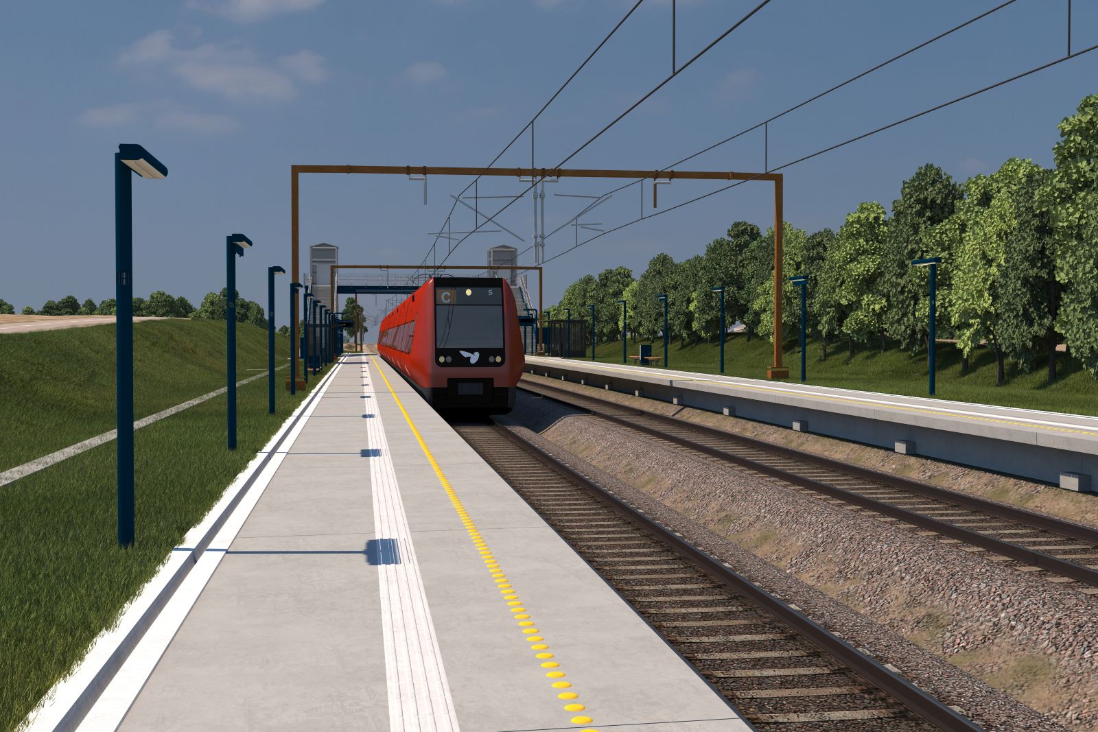 Visualisering af Vinge Station