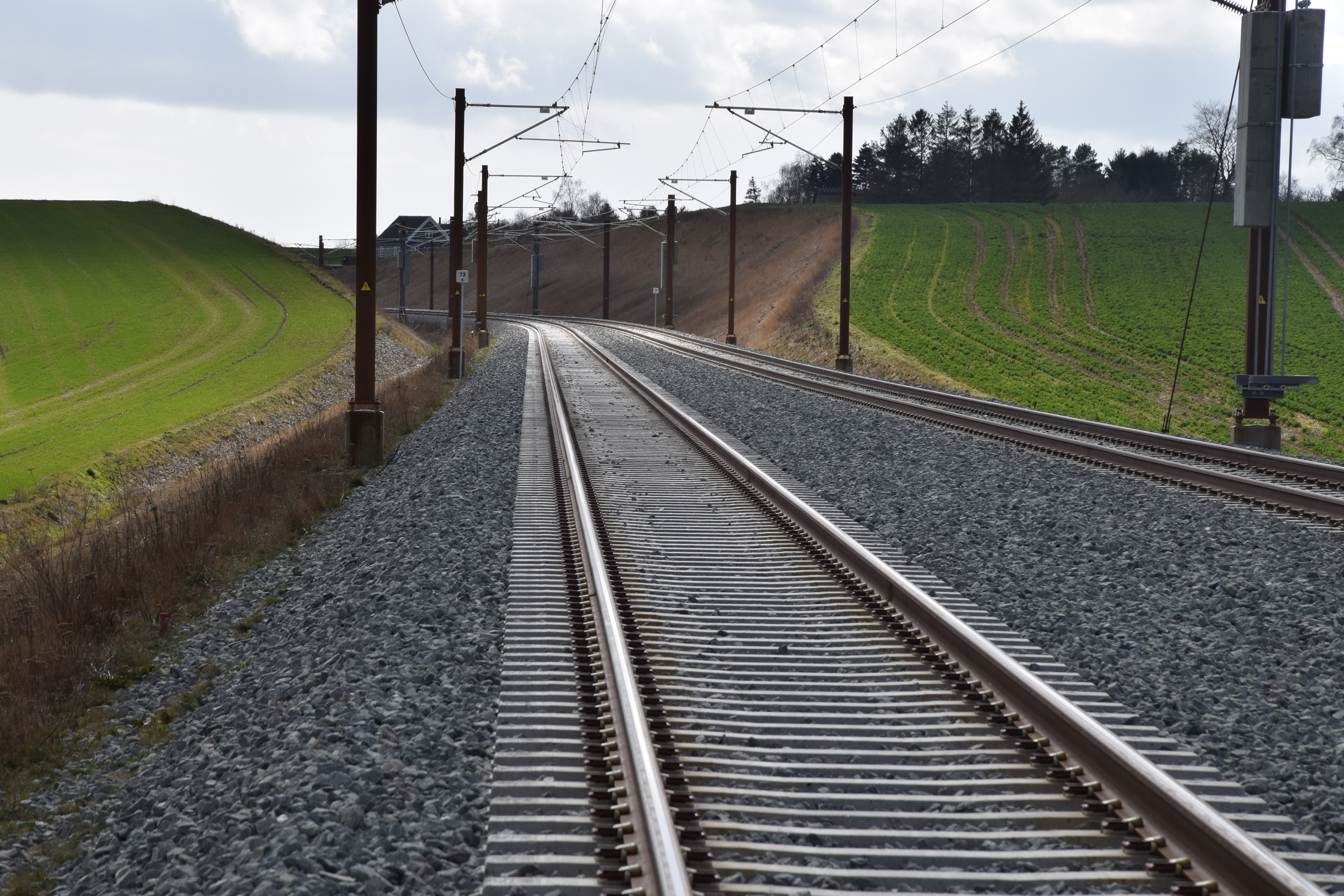 Elektrificeret jernbane ved Glumsø mellem Ringsted og Næstved