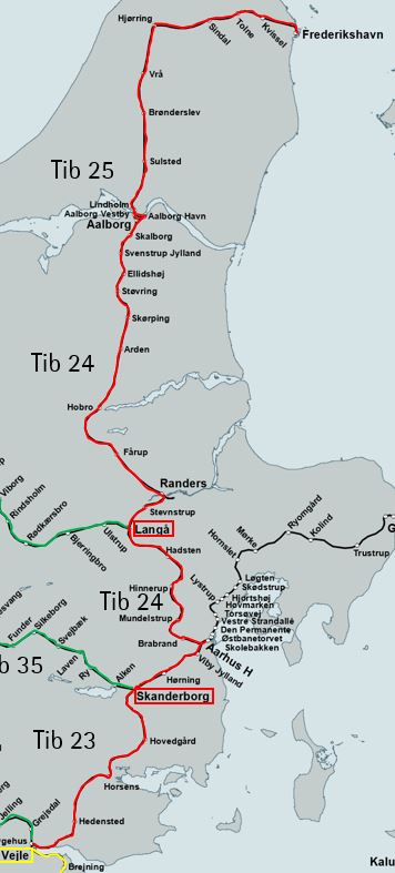 Dette billede viser, hvilke stationer og strækninger den lokale planlægger i Nordøstjylland dækker